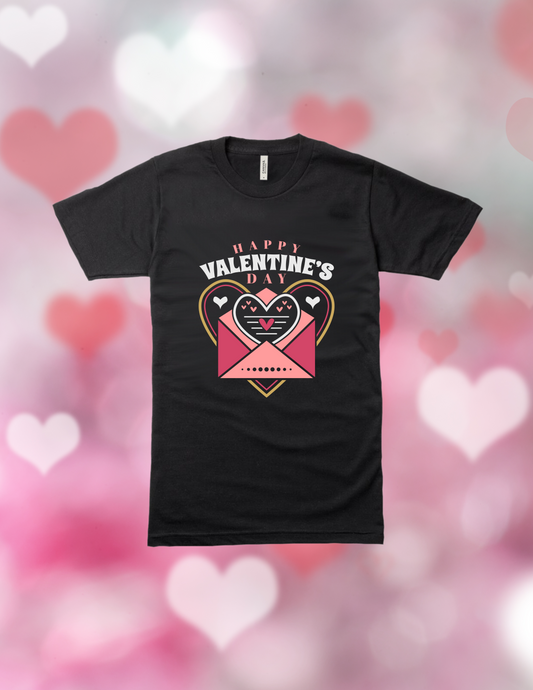 Valentine Theme Black Short Slevee