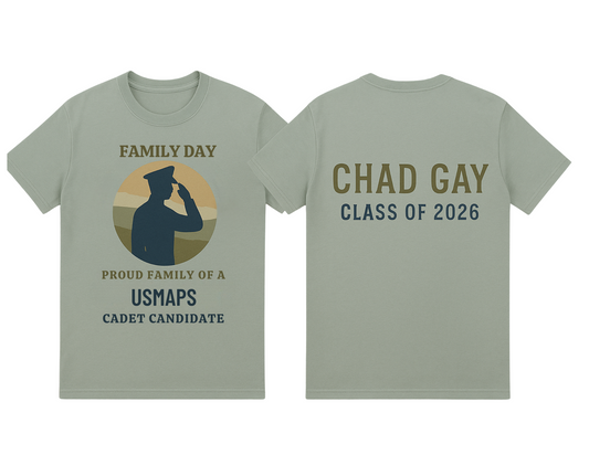 USMAPS Family Day T-Shirt – Proud Family of a Cadet Candidate (CC, Class of 2026)