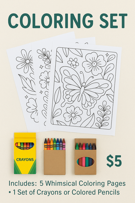 🖍 Coloring Set – Crayons or Colored Pencils – $5