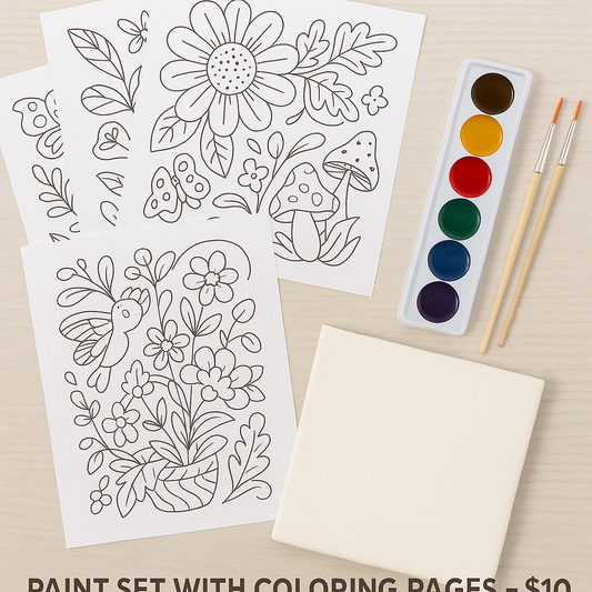 🎨 Paint Set with Coloring Pages – $10